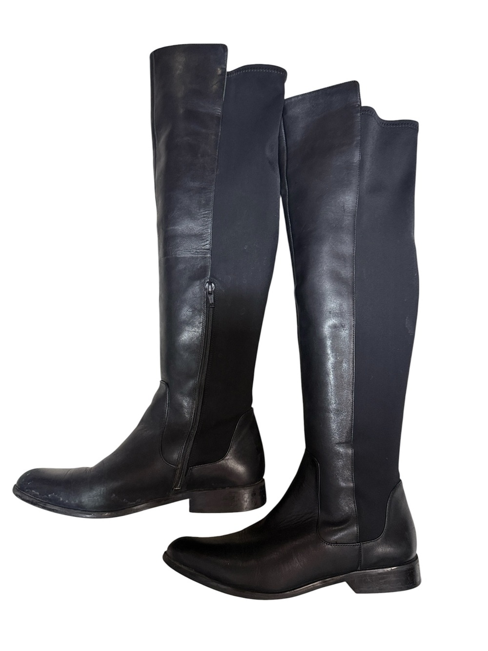 CLARKS Black Leather & Stretch Boots